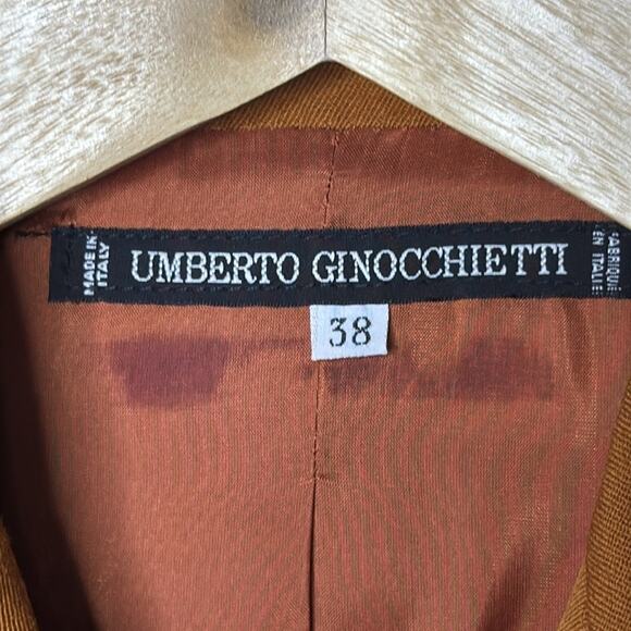 NWT Vintage Umberto Ginocchietti Two-Toned Brown Double Breasted Blazer L/EU 38 - Picture 5 of 7